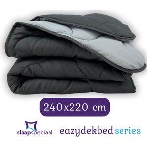 Slaapspeciaal Zomerdekbed - eazydekbed ® Series Antraciet/Grijs - Dekbed zonder overtrek | 240x220 cm - 30 dagen proefslapen - Hoesloos dekbed - Bedrukt dekbed zonder overtrek - Dekbed in kleur - Gekleurd dekbed - Lits Jumeaux Dekbed