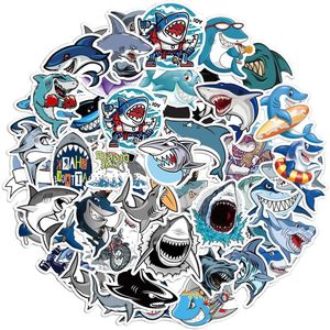 Schattige oceaanhaai-stickers - Set van 50 stuks vinyl stickers voor waterflessen, laptops, reistassen, fietsen - Ideaal als cadeau