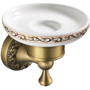 Zeephouder - Zeephouder hangend – Zeepschaaltje Wandmontage - Retro - Installatie met schroeven - Douche - Badkamer - Keuken - metaal - 10*11.7cm - messing kleur