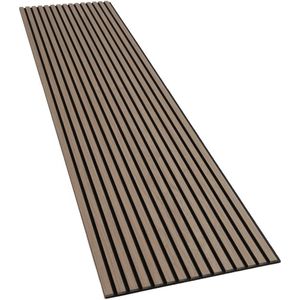 Noten / Walnut houtfineer - Akoestisch Houten Wandpaneel - afmeting 240 x 60cm.WallingtonNL __________ | Echt Hout | Houten latten | Akupanel | Wanddecoratie| 3D Wandpanelen | Muurdecoratie | Lattenwanden | Wood panels | __________