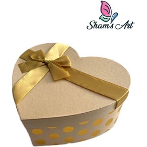 Luxe Hartvormige Doos met Deksel - Beige - M: 24x21x10cm - Cadeaudoos - Geschenkdoos