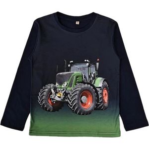 Kinder longsleeve trui met tractor print | trekker full color print | Kleur blauw | Maat 92 | kinder sweatshirt | Zeer mooi!