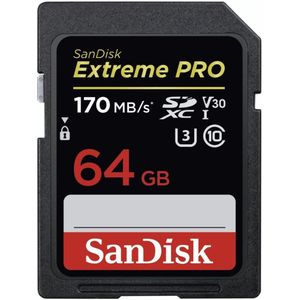 SanDisk Extreme Pro SDXC - Geheugenkaart - 64GB - V30 U3 UHS-I - 170MB/s