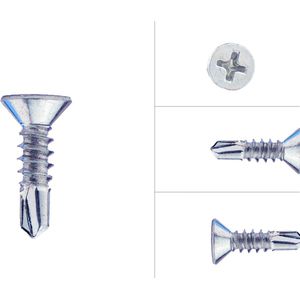 Wovar Zelftappers met boorpunt 4.2 x 16 mm Verzinkt | 200 Stuks | Zelftappende schroeven