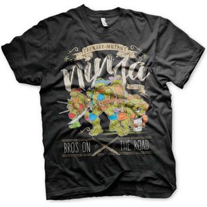 Teenage Mutant Ninja Turtles Unisex Tshirt -S- Bros On The Road Zwart