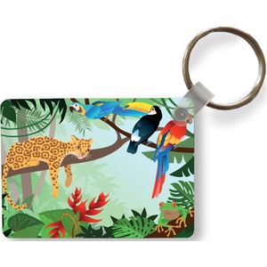 Sleutelhanger - Jungle dieren - Toekan - Jongens - Meiden - Luipaard - Uitdeelcadeautjes - Plastic