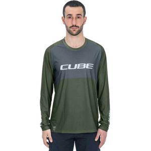 Cube Vertex Tm Enduro-trui Met Lange Mouwen Groen XL Man