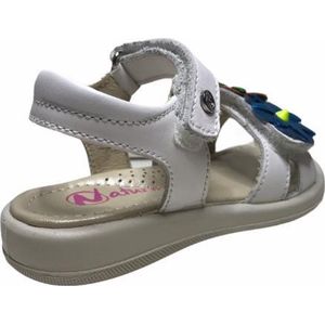 Naturino velcro multi bloemen lederen sandalen 6045 wit mt 38