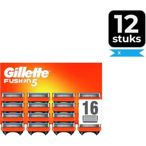 Gillette Fusion5 Scheermesjes - 16 Navulmesjes - Brievenbusverpakking - Voordeelverpakking 12 stuks