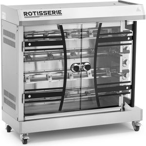 Royal Catering - Elektrische kippengrill - 4 spitten - met verlichting en wielen