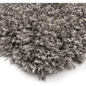 Hoogpolig vloerkleed effen - Shaggy Prime zilver 160x160 cm