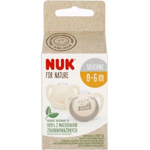 NUK | For Nature | Siliconen fopspenen | Gemaakt van natuurlijke grondstoffen | crème | set van 2 18-36 maanden