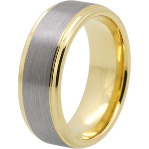 Schitterende Smalle 6 mm. Wolfraamcarbide Ring | Damesring |Herenring |Gold Plated |19,00 mm maat 60