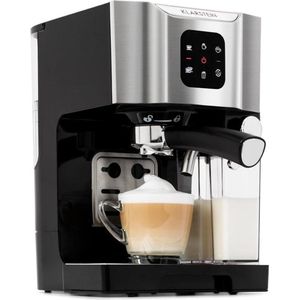 Klarstein Bellavita Koffiezetapparaat - 3-In-1 Functie: Espresso, Cappuccino en Latte Macchiato - Melkopschuimer - 1450 Watt - 20 Bar - 1,4 Liter Watertank - 0,4 Liter Melkschuimreservoir - Zelfreinigend systeem - Zilver