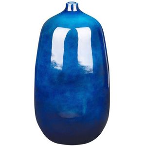 Beliani VITORIA - Bloemenvaas - Blauw - Terracotta