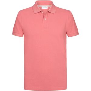 Profuomo slim fit heren polo - donkerroze