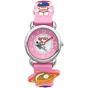 Nasa Kinder Nasa kinderhorloge met rubberen band - Horloge - Kunststof - Roze - 37 mm