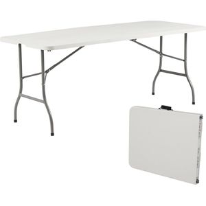 Albatros Buffettafel Klaptafel, Wit - Robuuste Constructie opvouwbaar en Hoge Belastbaarheid - voor Maximaal 10 Personen - voor Biertent met Draaggreep