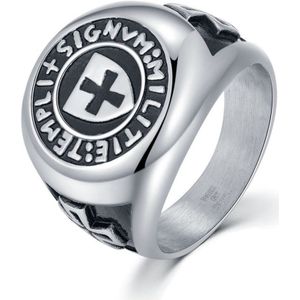 Twice As Nice Ring in edelstaal, signum militie templi 68