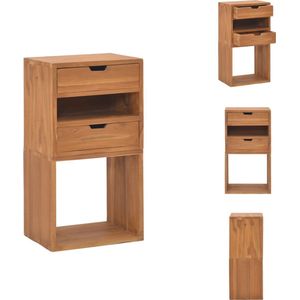 vidaXL Koloniale Houten Opslagkast - 40 x 30 x 76 cm - Massief teakhout - Duurzaam - Kast