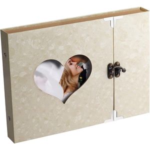 Fotoboek Scrapbook Hartvorm Fotoalbum Sticker Dagboek Cadeau voor bruiloftsvakantie
