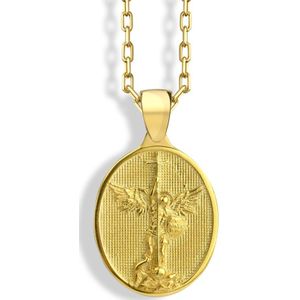Archangel St Michael pendantketting voor mama Gold Polished 28 inches