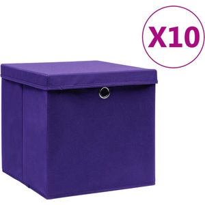 vidaXL-Opbergboxen-met-deksel-10-st-28x28x28-cm-paars