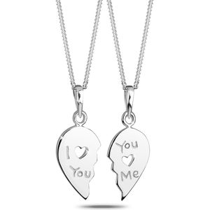 Elli Dames Halsketting dames hart met letters hanger partner kettingen in 925 sterling zilver