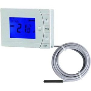 Optima AF 8A opbouw thermostaat programmeerbaar met backlite, inclusief externe vloer - ruimtesensor