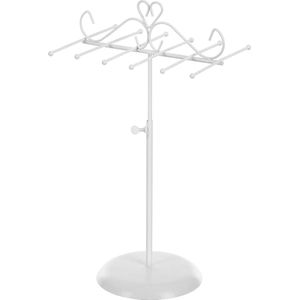 Standaard Metalen Juwelen Houder - Kettingen Armbanden Oorbellen Houder - Witte JJS04WT