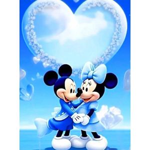 Diamond painting Mickey en Minnie Mouse 40x50 vierkante steentjes