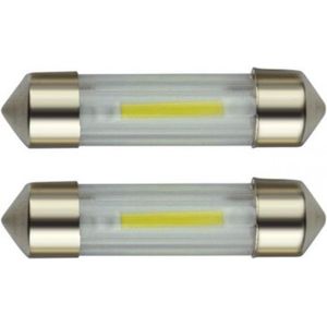C5W autolamp 2 stuks | LED festoon 36mm | COB xenon wit 6500K | 24 Volt - 2 Watt