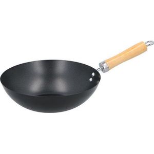 Wok - 30cm - houten steel - anti-aanbaklaag