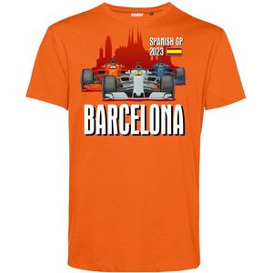 T-shirt Print GP Barcelona 2023 | Formule 1 fan | Max Verstappen / Red Bull racing supporter | Oranje | maat M