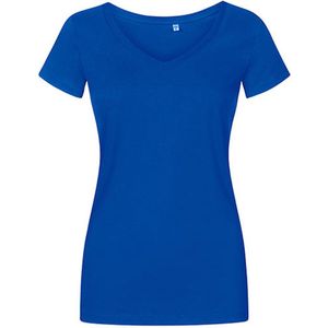 Women´s V-hals T-shirt met korte mouwen Azuur - 3XL