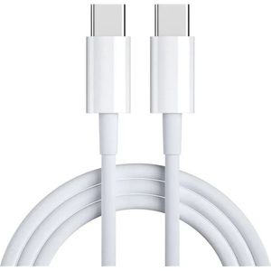 USB-C naar USB-C kabel voor iPhone 15, iPad Pro, iPad Air e.d. - 1 Meter - Wit