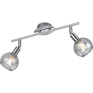 LED Plafondspot - Torna Brista - E14 Fitting - 2-lichts - Rond - Glans Chroom - Aluminium