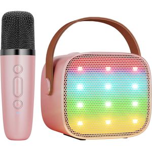 Karaoke set Draadloze Microfoon Speelgoed Draagbare Draadloze Bluetooth Karaoke-Speler Oplaadbare Karaoke-Luidspreker Met Microfoon Muziekspeler Met Verlichting Voor Meisjes