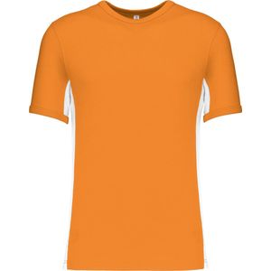 Tweekleurig herensportshirt 'Tiger' met ronde hals Orange/White - 3XL