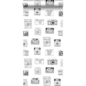 ESTAhome behangpapier polaroid camera’s zwart en wit - 138843