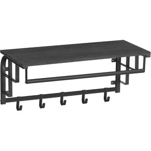 ApexArte® Wandkapstok met Hoedenplank - Kapstok - Wandplank - Zwart
