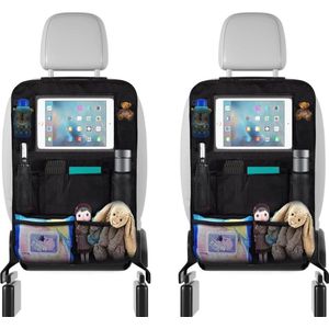 Rugleuningbeschermers voor kinderen - autostoelorganizer met 10 inch iPad-tas - waterdichte autostoel achterbank organizer - 10 vakken. Auto tafel