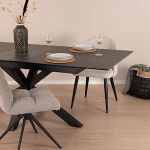 Sohome Uitschuifbare Eettafel Samona - Keramiek - 200-240 x 100cm - zwart