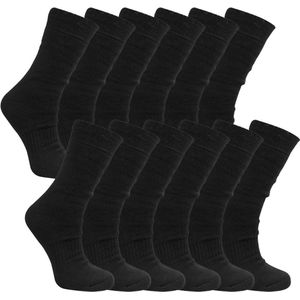 Thermo sokken | Zwarte wandel sokken | 12 paar | Maat: 35-38 | Merk: Naft