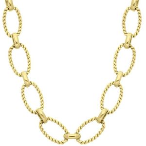 Lucardi Dames Plated ketting Isabella - Staal - Ketting - Cadeau - 47 cm - Goudkleurig