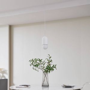 Lindby - hanglamp - 1licht - Gips, glas - H: 25 cm - E27 - wit