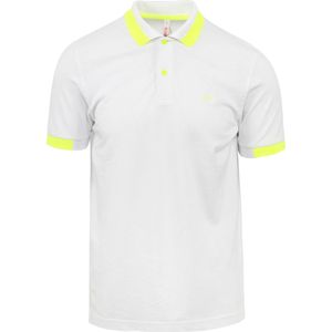 Sun68 - Poloshirt Big Stripes Wit - Modern-fit - Heren Poloshirt Maat XXL