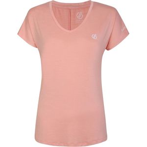 Dare 2B, Vigilant Lichtgewicht Sneldrogend Q-Wic Dames Fitness-T-Shirt, Apricot Blush, Maat 44