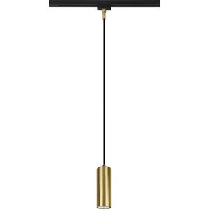 LED Railverlichting - Hanglamp - Trion Dual Monla - 2 Fase - GU10 Fitting - Rond - Mat Goud - Aluminium