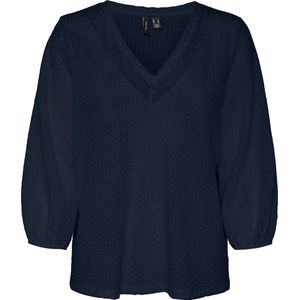 Vero Moda T-shirt Vmsonja 3/4 V-neck Top Jrs Btq 10288724 Navy Blazer Dames Maat - S